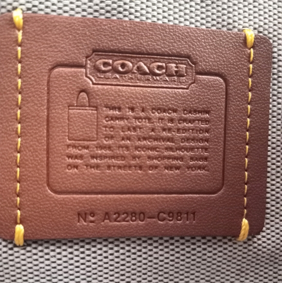 Coach Cashin Carry Tote 22, Double Kisslock, Purple - Picture 6 of 15